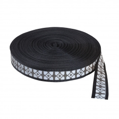 Reflektierende Streifen zum Aufnähen mit Muster - Breite 25 mm - Packung 5 m